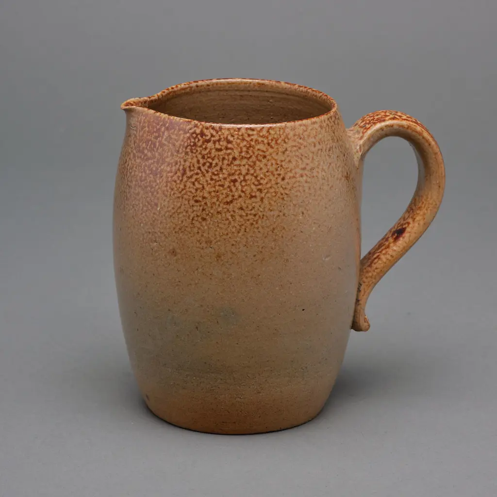 c.1900 salt-glazed stoneware jug, Image 1++